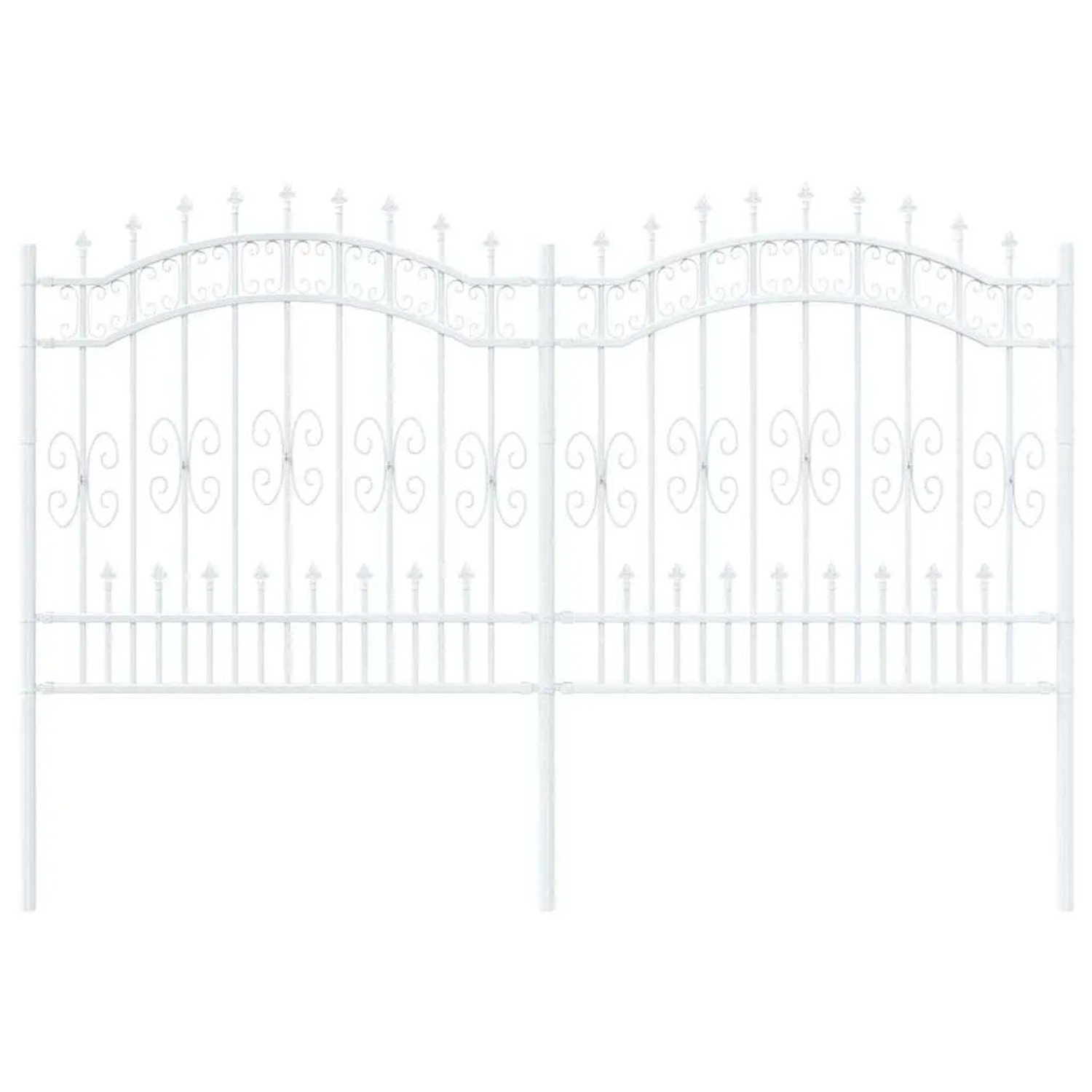 vidaXL Gartenzaun Weiß 165 cm Pulverbeschichteter Stahl 42003975 günstig online kaufen