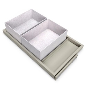 Emuca Set aus Tablett- und Gleitrahmen Set mit Sanftem Schließen für Schränke Verstellbar Modul 600 mm Schwarz Strukturiert