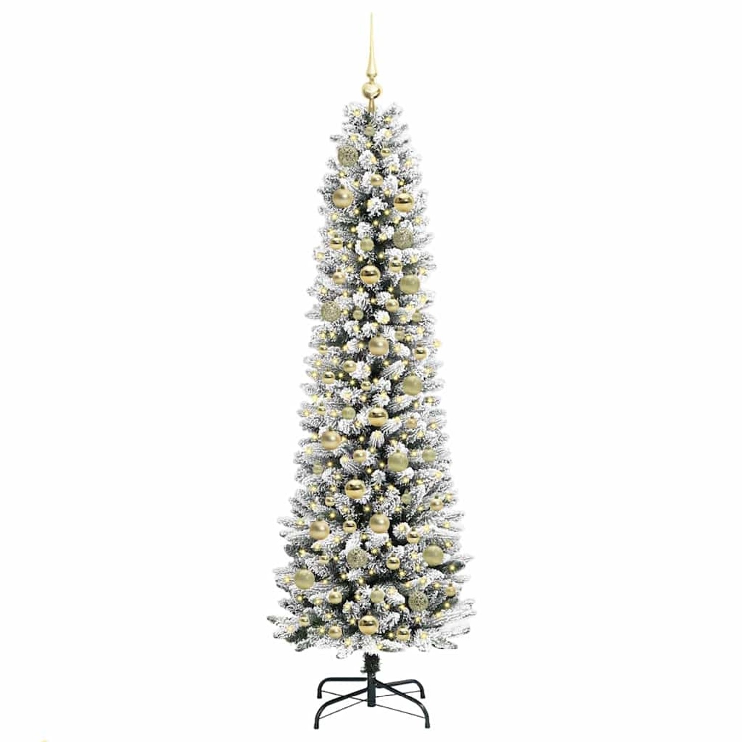 vidaXL Künstlicher Weihnachtsbaum mit 300 LEDs Grün und Weiß 180 cm 3396109