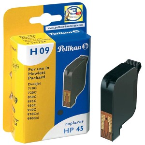 Pelikan Tintenpatrone H09 Schwarz als Ersatz für HP 45 für DeskJet Drucker.
