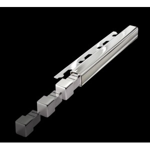 Ecke für Quadrat-Abschlussprofil, Alu eloxiert, Titan gebürstet, 10 mm, 2 Stück.