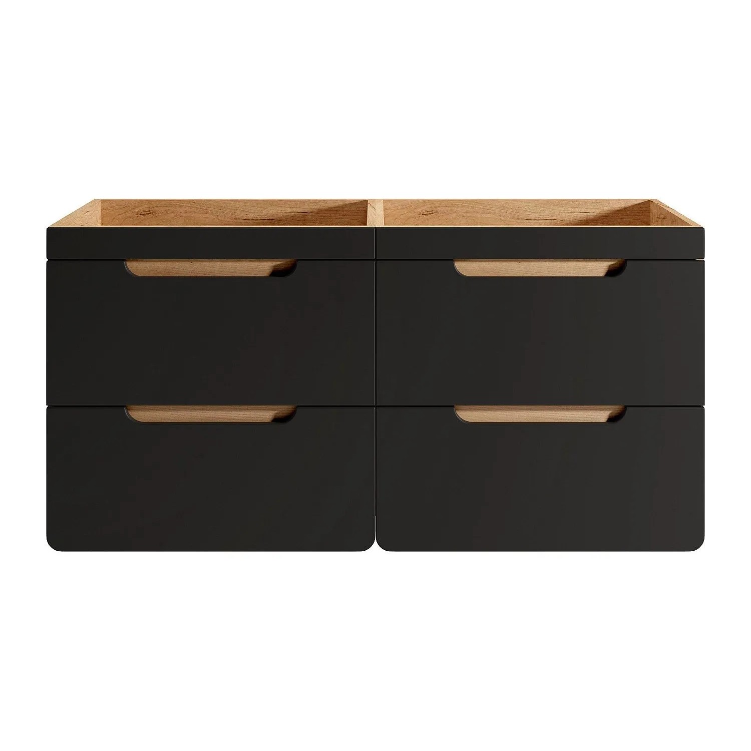 Vente-unique Waschbeckenunterschrank Aruba Anthrazitgrau  Naturfarben Hell 120 cm