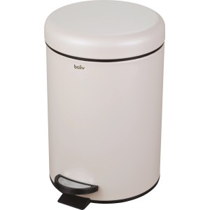 Hellgrauer baliv Cosy Cave Kosmetikeimer, 3 Liter, mit Fußpedal und Soft-Close-Funktion.