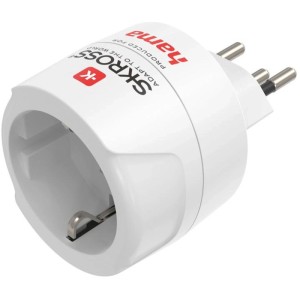 Weißer Hama Reiseadapter Typ J/L/N für Schweiz, Italien, Brasilien. 3-polig.