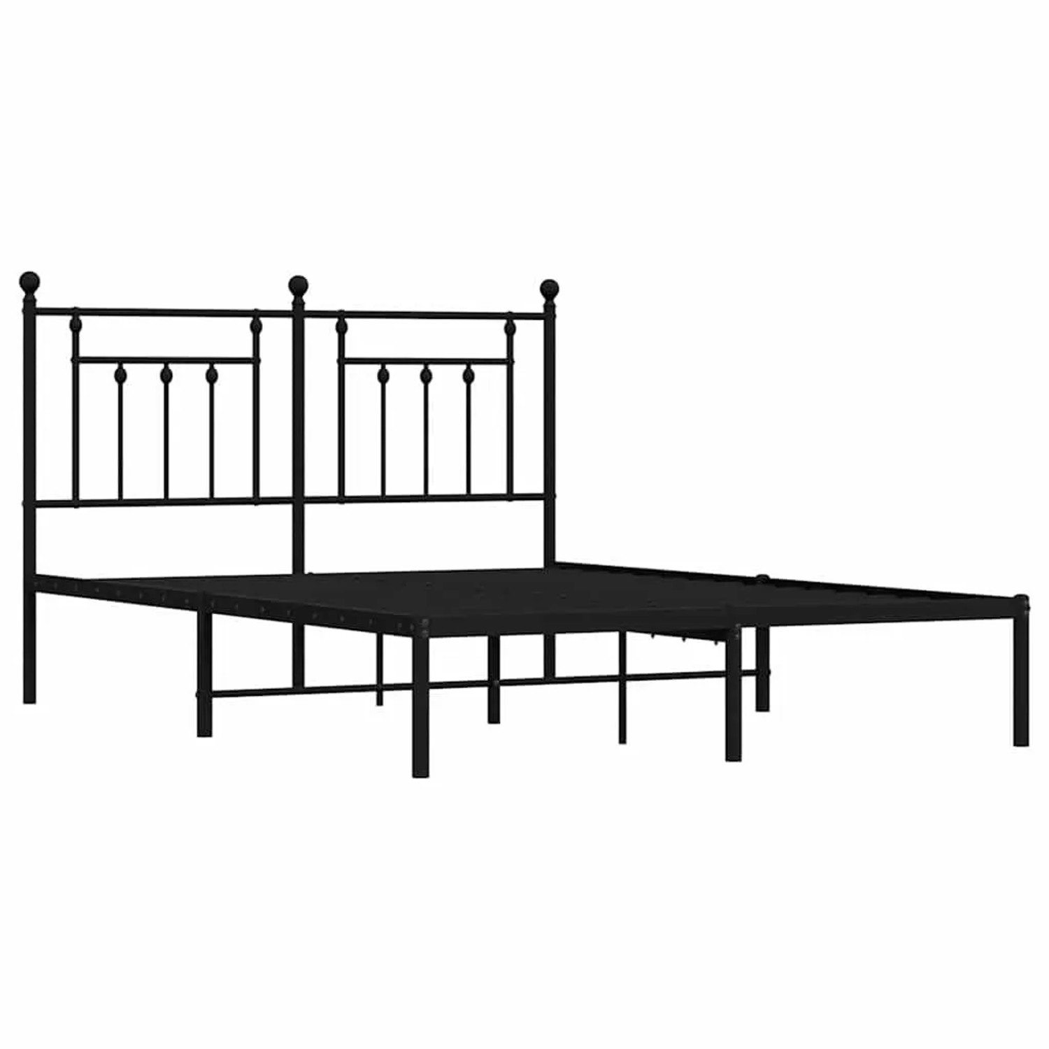 vidaXL Bettgestell mit Kopfteil Metall Schwarz 150x200 cm 353539 günstig online kaufen