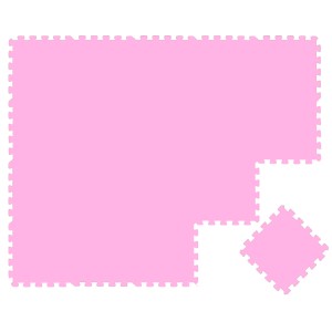 Rosa LittleTom Puzzlematte, 18 Teile, 30x30 cm, für Babys und Kinder. Weiche Spielmatte aus EVA-Schaum.
