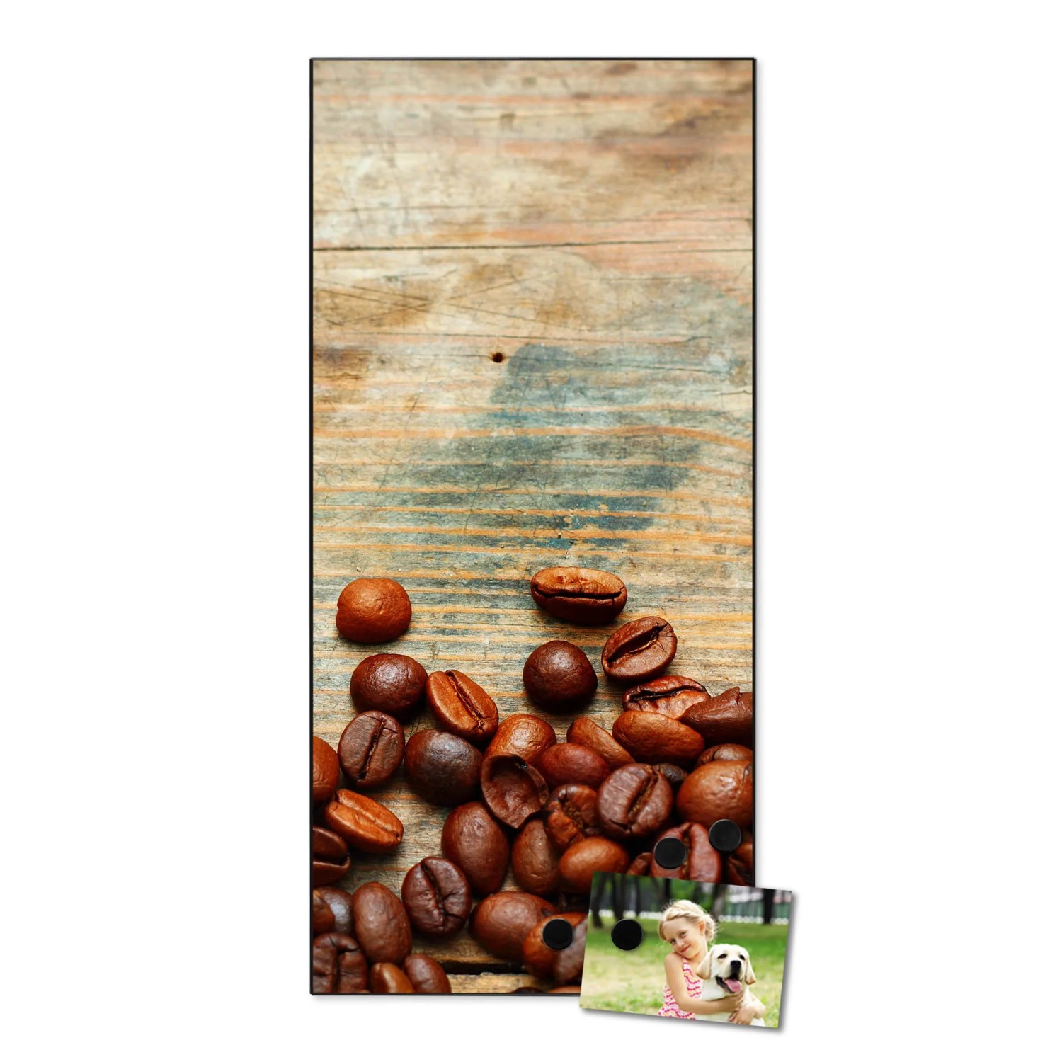 Banjado Magnettafel 30x75 Cm – Motiv Kork, Mit 4 Magneten – Für Küche, Büro & Kinderzimmer