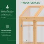 Outsunny Gewächshaus aus Tannenholz mit Polycarbonatplatten für Pflanzen, Detailansicht.