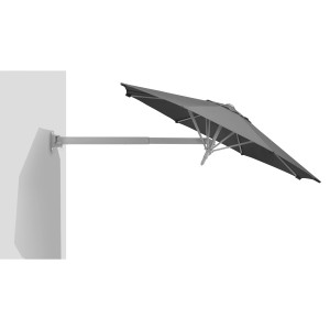 Schneider Ampelschirm Muro, Ø 250 cm, anthrazit, mit Handöffner. Ideal für Balkon und Loggia.