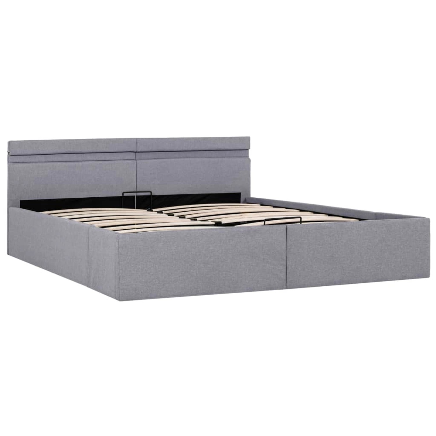 vidaXL Bett mit Bettkasten Hydraulisch LED Hellgrau Stoff 160x200 cm619372 günstig online kaufen