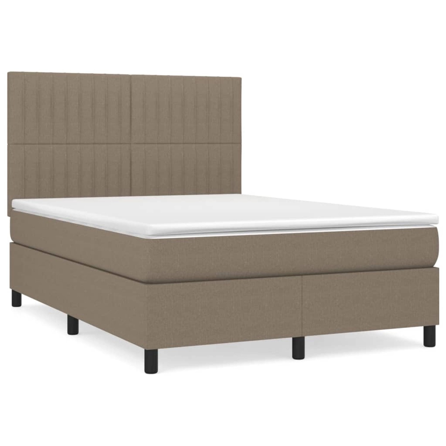 vidaXL Boxspringbett mit Matratze Taupe 140x190 cm Stoff1466014 günstig online kaufen