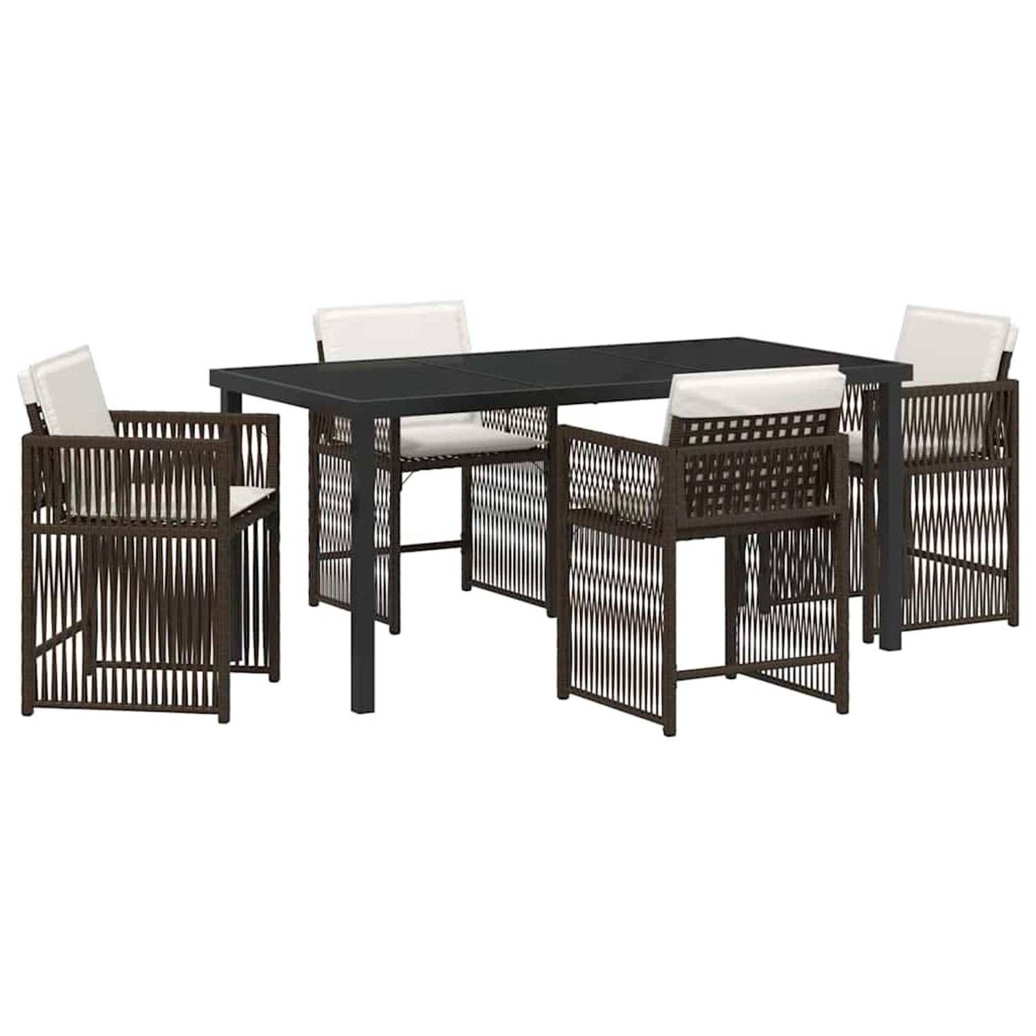 vidaXL Garten Essgruppe 5-Tlg Braun Poly Rattan 3380783 günstig online kaufen