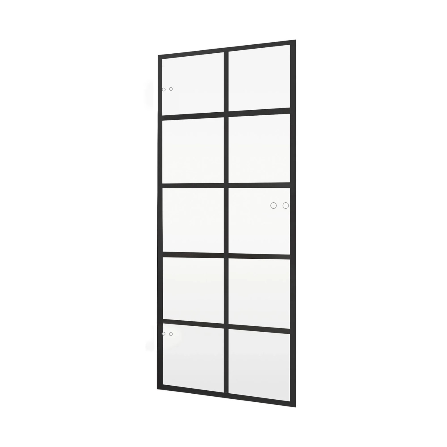 inova Glastür 834 x 1972 mm Klarglas 10 Felder Schwarz mit Studio Glastürbeschlag