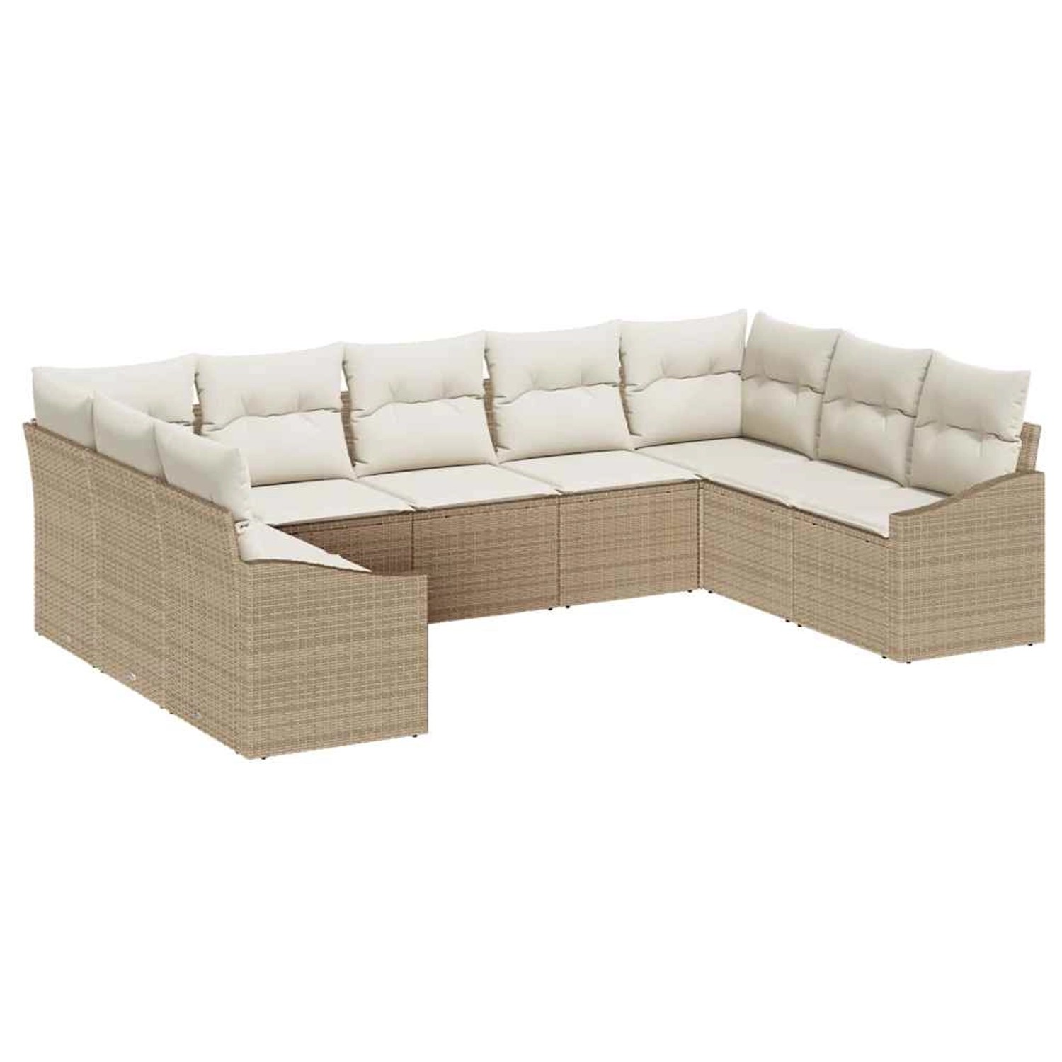 vidaXL Garten-Sofa-Set 9-Tlg Beige Poly Rattan 3346881 günstig online kaufen
