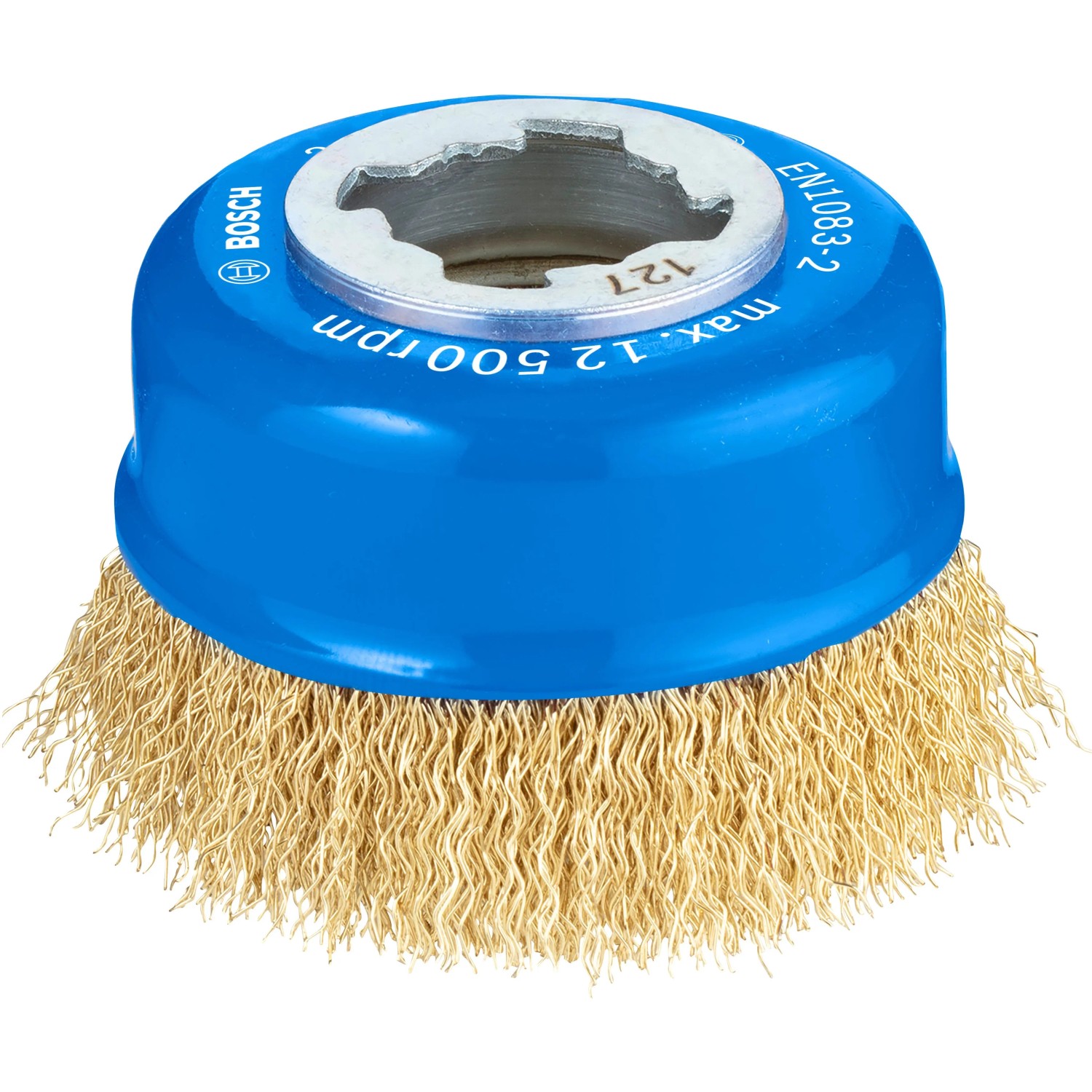 Bosch Accessories Topfbürste X-LOCK Clean for Metal, 75 mm, 0,3 mm, gewellte Messingbürste 26086207