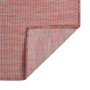 Roter vidaXL Outdoor-Teppich aus Flachgewebe. Detailansicht der robusten, witterungsbeständigen Polypropylen-Struktur. Für Terrasse & Balkon.