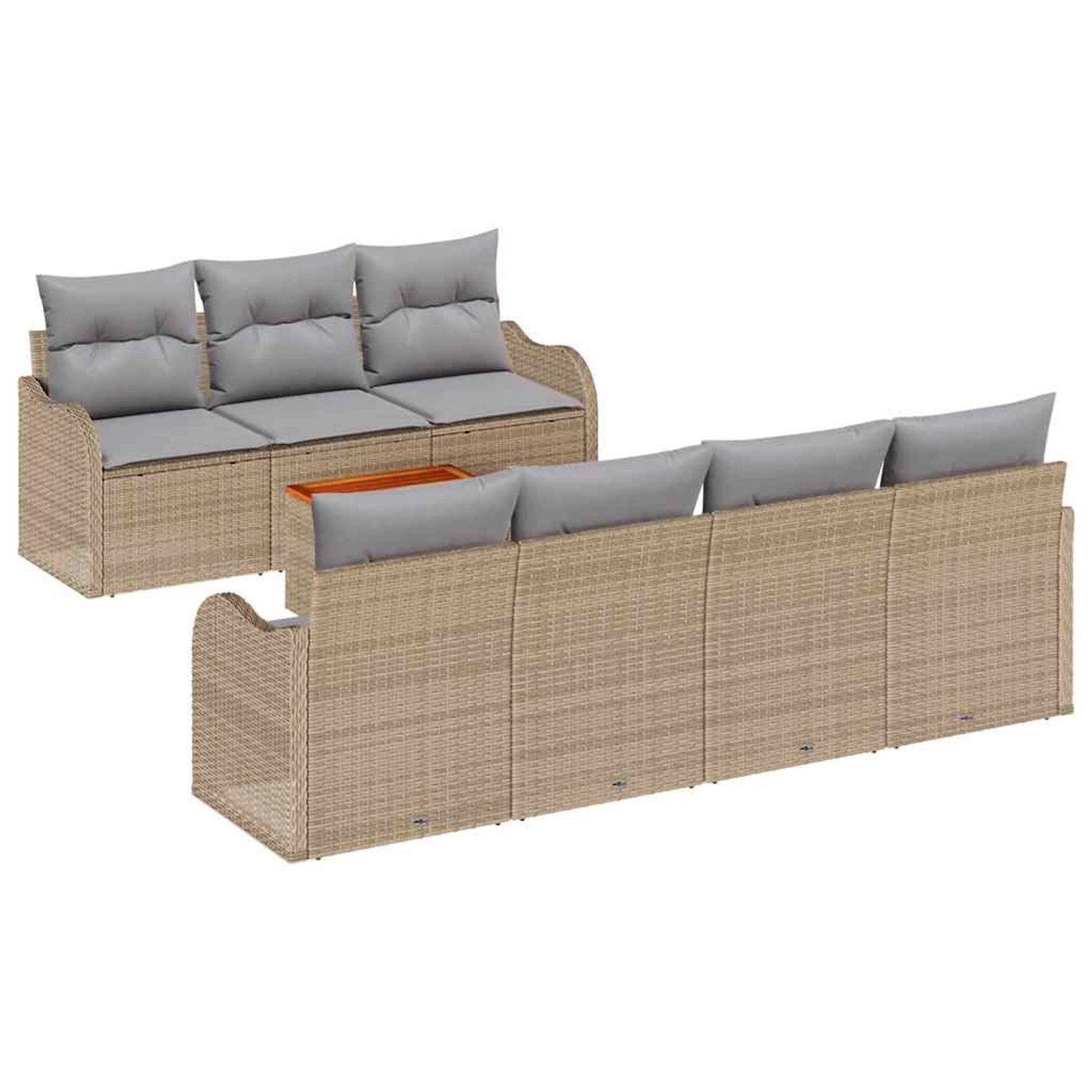 vidaXL Garten-Sofa-Set 8-Tlg Beige Hellgrau 3356082 günstig online kaufen
