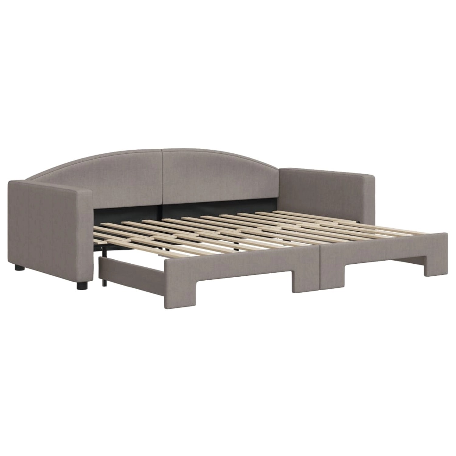vidaXL Tagesbett Ausziehbar Taupe 90x200 cm Stoff1884508