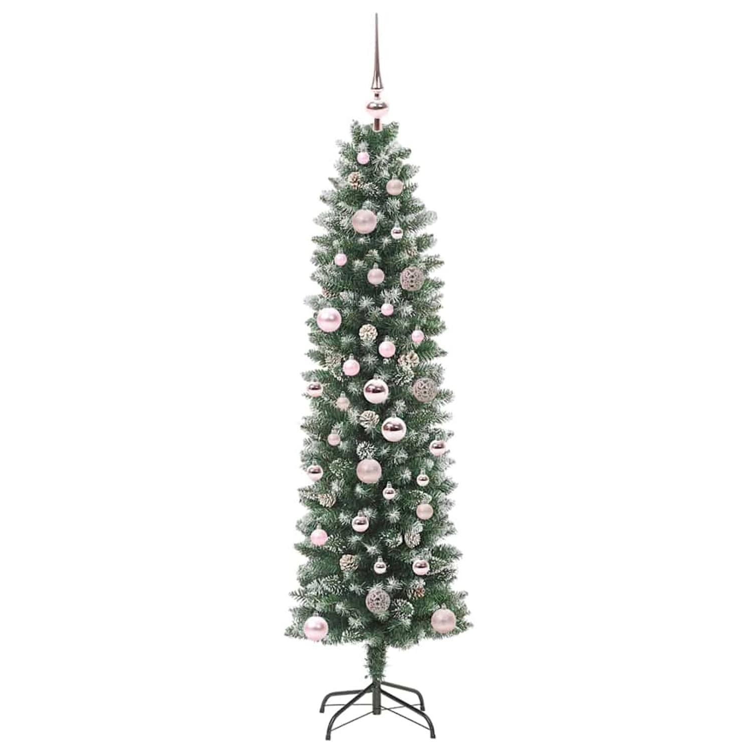 vidaXL Künstlicher Schlanker Weihnachtsbaum Grün und Weiß 150 cm 3395283