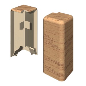 Egger Außenecken Kubisch Eiche Honig, 2er-Set für Leistenmontage ohne Gehrungsschnitt.