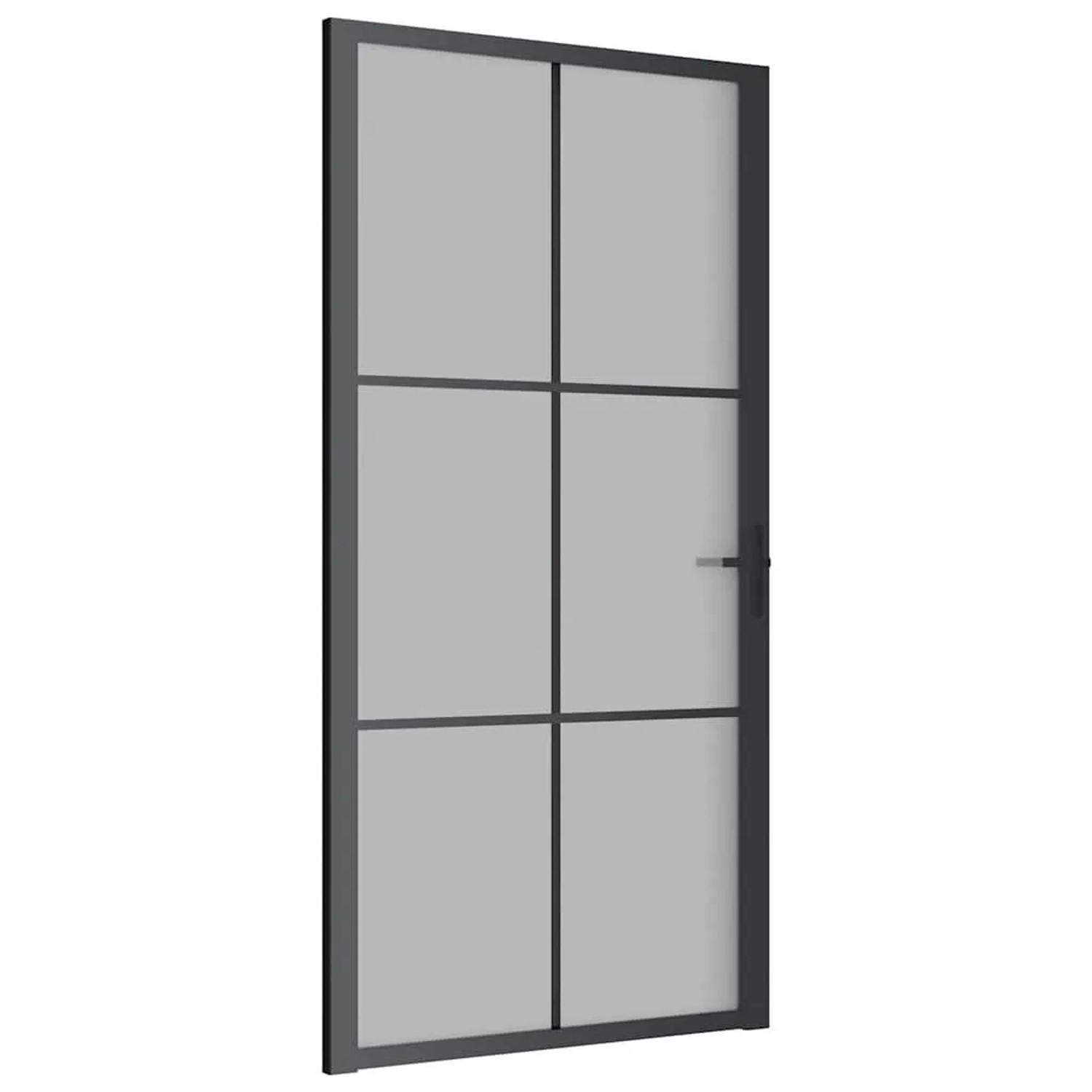 vidaXL Innentür 102,5x201,5 cm Schwarz Mattglas und Aluminium 350559