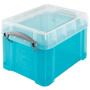 Clipbox 3 l in Transluzent Türkis: Stapelbare Aufbewahrungsbox mit transparentem Deckel und türkisfarbenem Behälter.