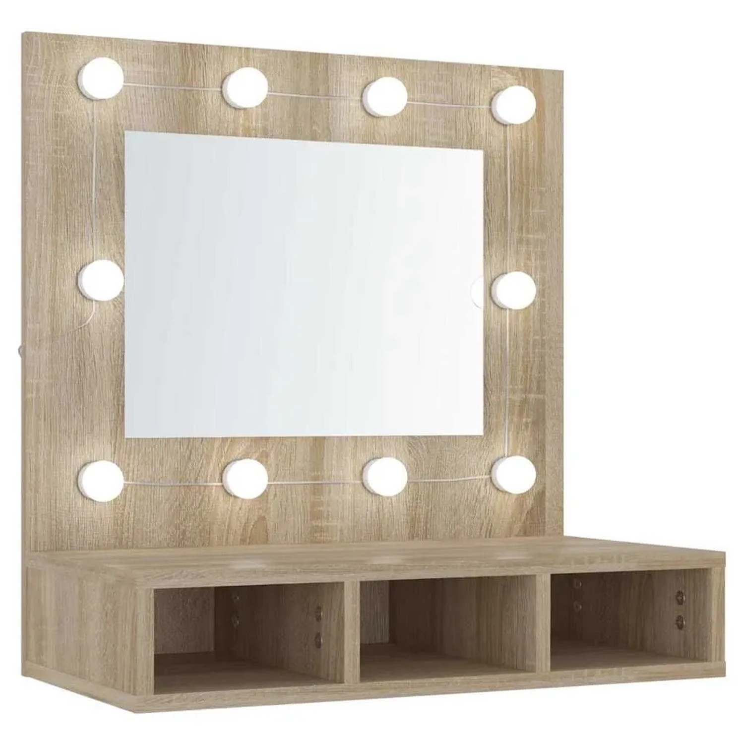 vidaXL Spiegelschrank mit LED Sonoma-Eiche 60x31,5x62 cm 808885