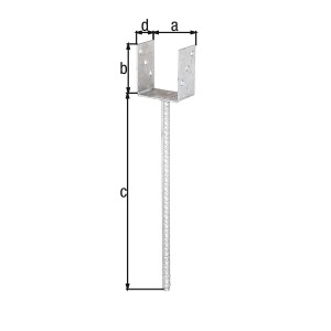 Feuerverzinkter Alberts U-Pfostenträger 91x100/400x60 mm aus Stahl für Holzkonstruktionen.
