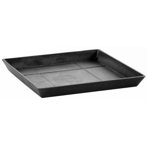 Quadratischer, dunkelgrauer Ecopots Untersetzer, 28 cm, für den Innen- und Außenbereich.