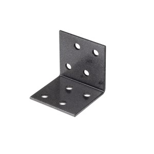 Alberts Duravis Winkelverbinder, 40x40x40 mm, Schwarzdiamant, mit Löchern für Schrauben.