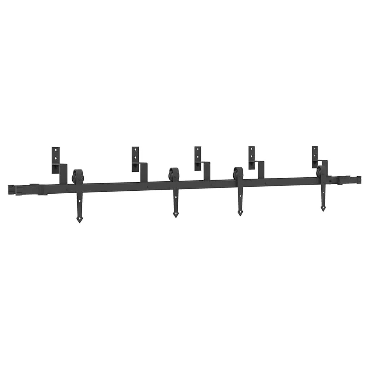 vidaXL Schiebetürbeschlag-Set 213,5 cm Stahl Schwarz 3295726