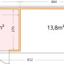 Grundriss Gerätehaus Classico 3330 mit Lounge XL, 792x298 cm, Hellgrau. Maße und Flächenangaben.