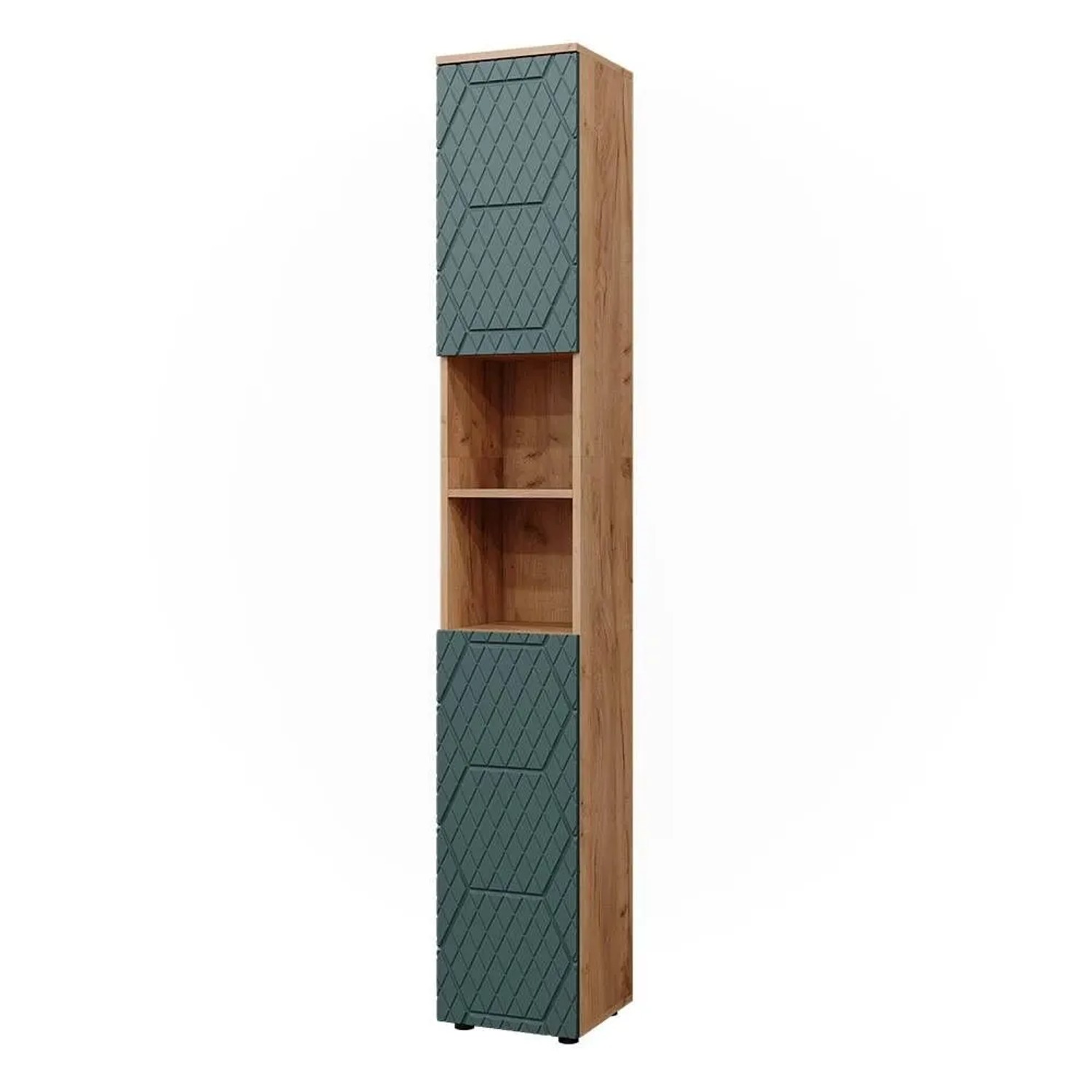 Vicco Badschrank Irma Grün Goldkraft Eiche 30 x 192