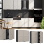 Vicco Hängeschrank Fame-Line, grau-beige mit anthrazitfarbenem Korpus, 80 cm breit.