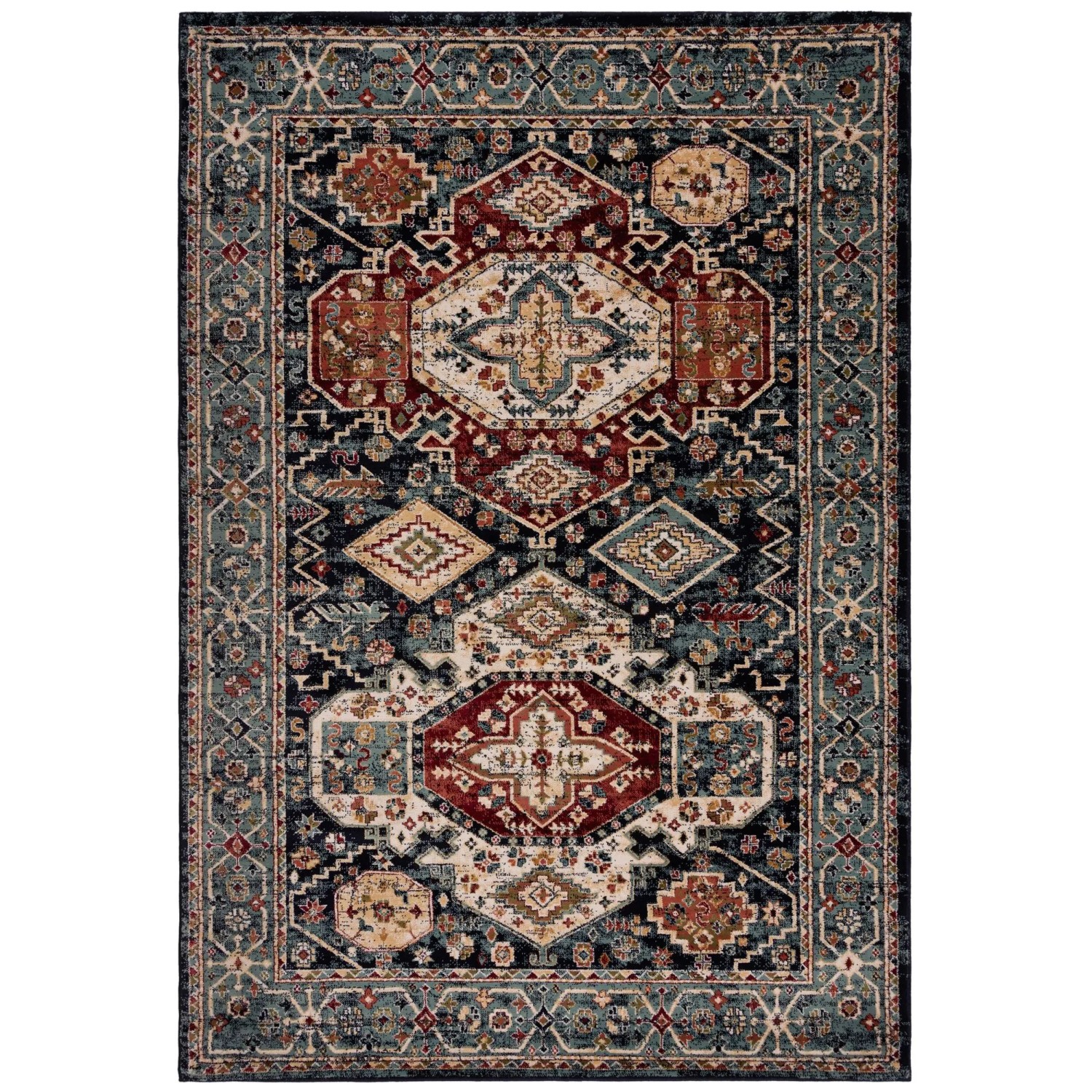 Flair Rugs Vintageteppich Gillingham 120 cm x 170 cm Blau