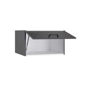 OPTIFIT Aufsatzschrank Kiel420, 60 cm, anthrazit matt, mit geöffneter Klappe. Hauswirtschaftsraummöbel.