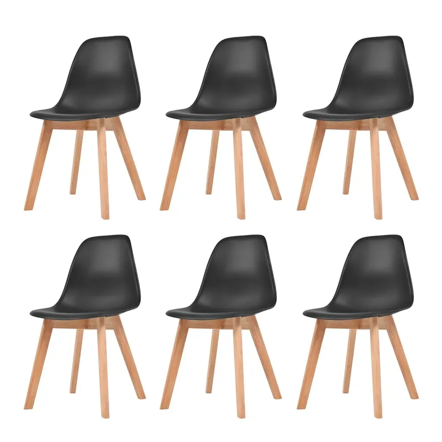 vidaXL Esszimmerstühle 6 Stk Schwarz Kunststoff 244779