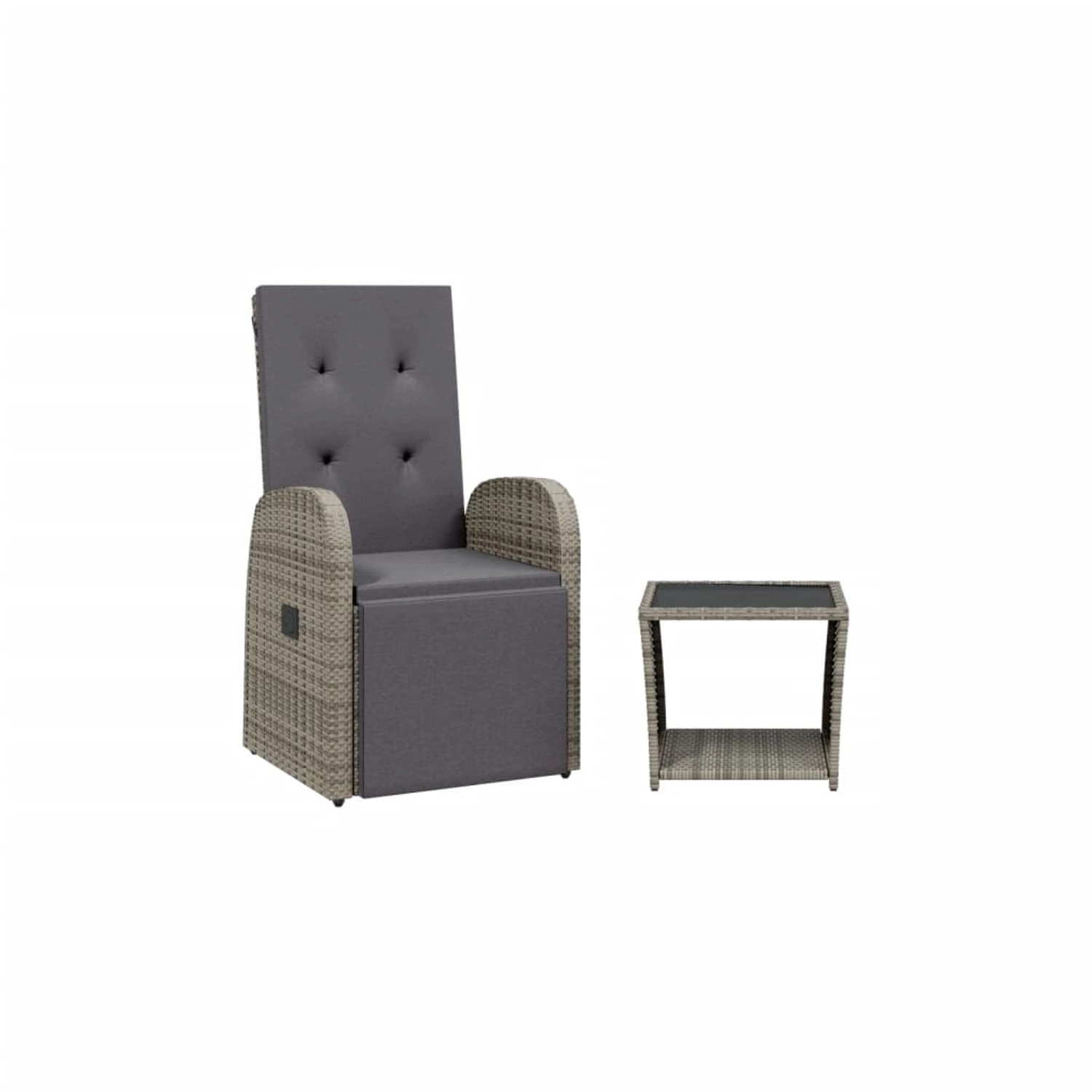 vidaXL 2-Tlg Garten-Essgruppe mit Kissen Grau Poly Rattan 3277609 günstig online kaufen