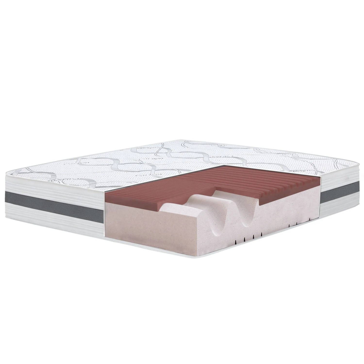 The White Stone Memory Foam Matratze 85x195 Cm Höhe 27 Cm Hypoallergener Und Atmungsaktiver Bezug Orthopädische Anpassungsfähige Eigenschaften