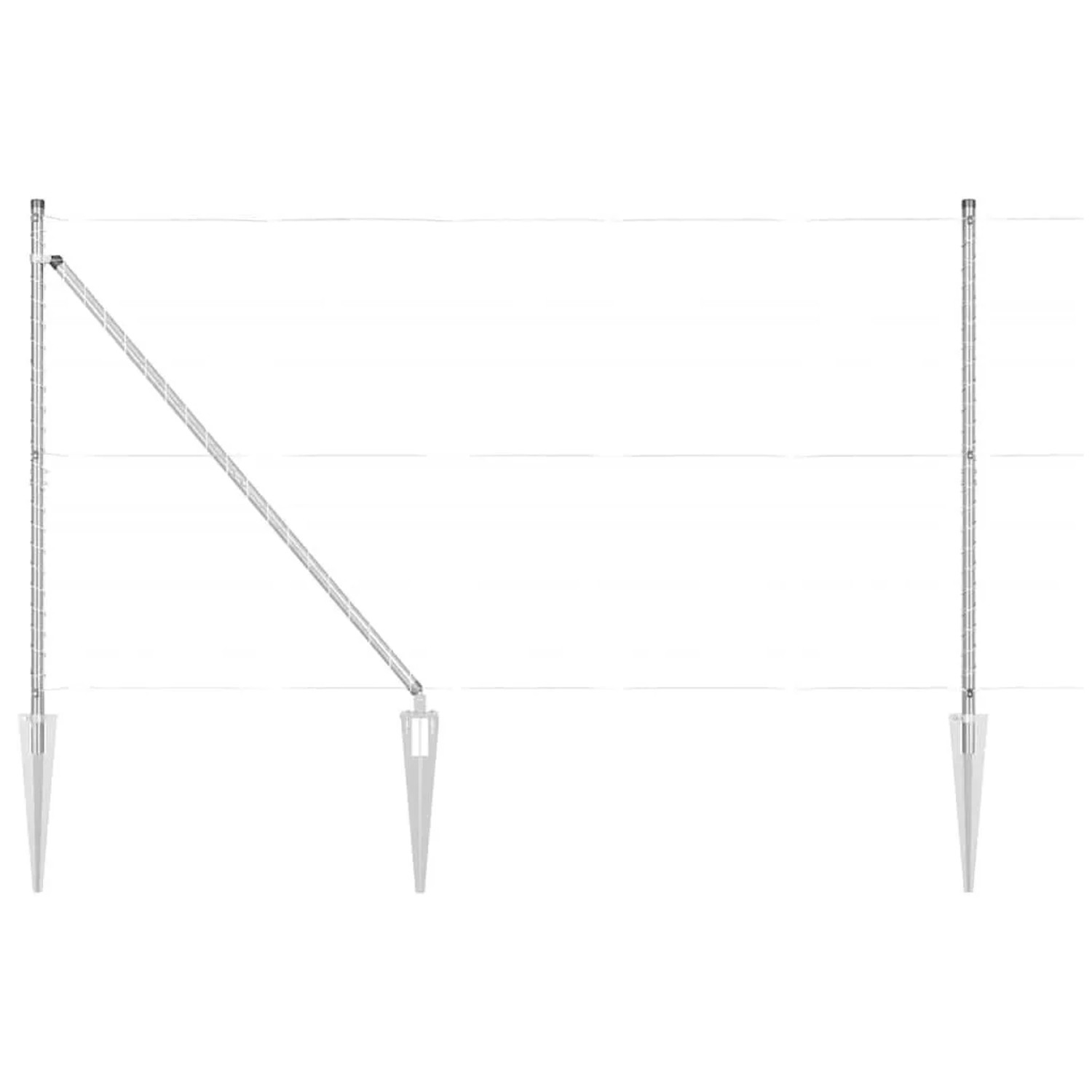 vidaXL Zaunpfosten 13 Stk Silber Stahl 42004275 günstig online kaufen