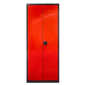 PROREGAL Motorradschrank Owl, anthrazitgrau/rot, mit 3 Fächern und Fachboden.