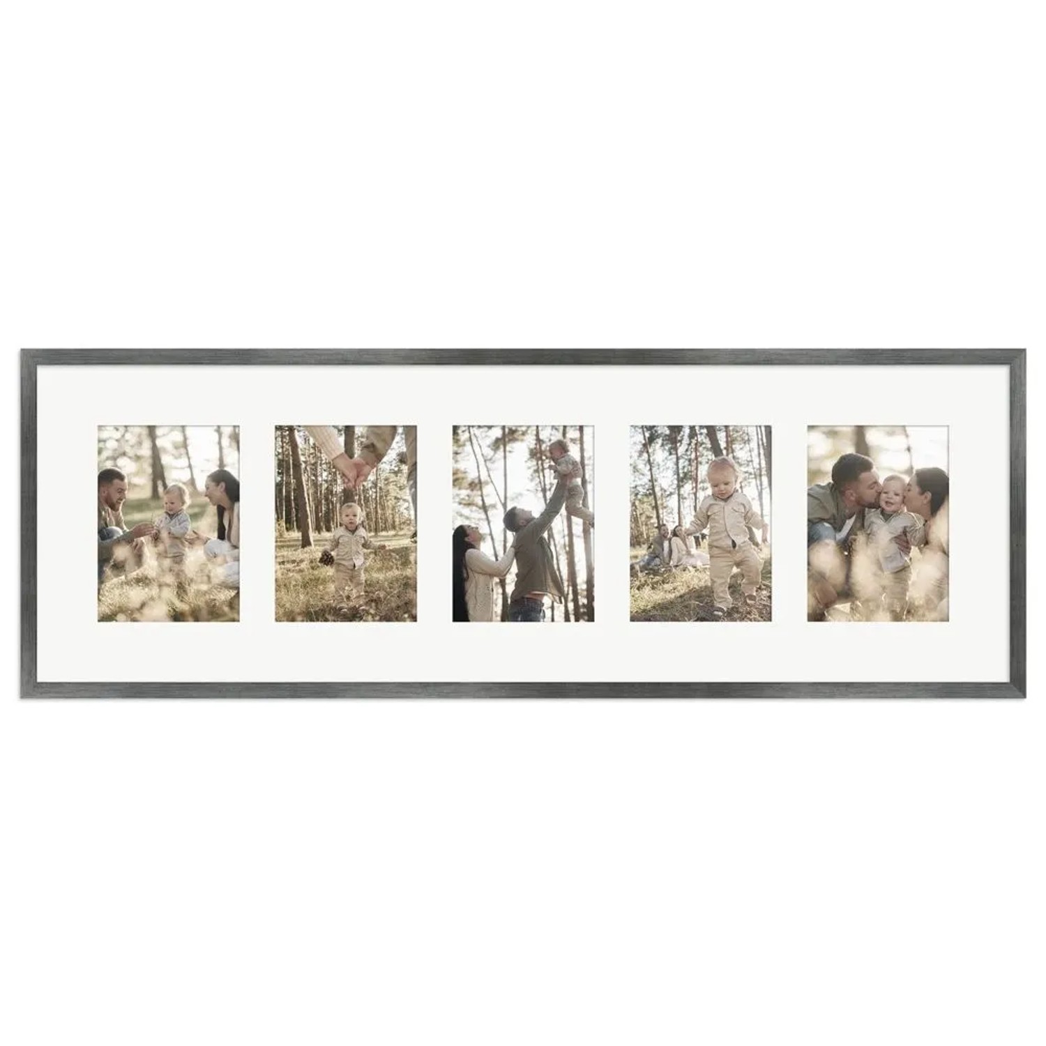WANDStyle Galerierahmen G950 in Metall-Optik 30 x 90 cm für 5 Bilder im Format 13 x 18 cm
