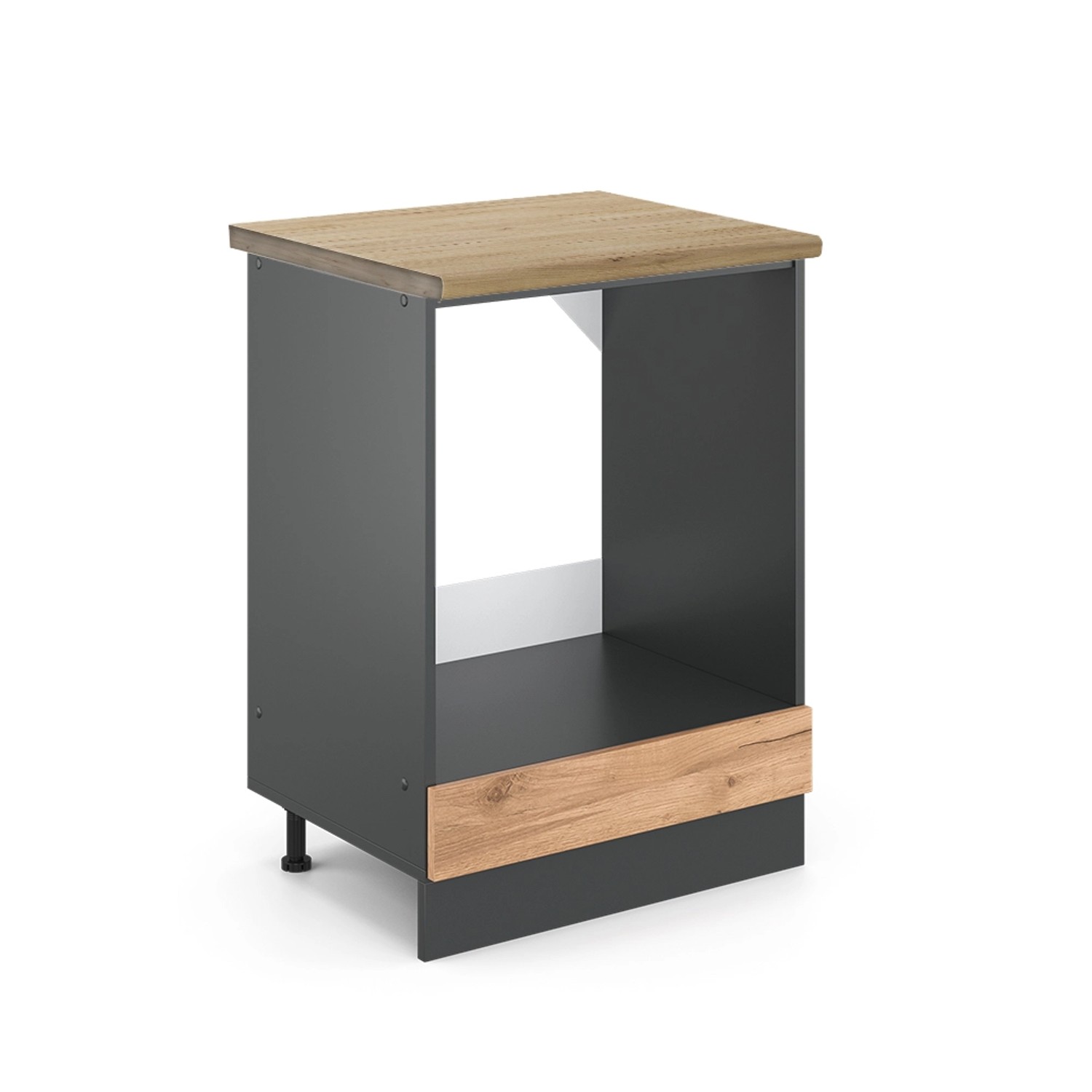 Vicco Herdumbauschrank R-Line Goldkraft Eiche/Anthrazit 60 cm AP Eiche mit Anthrazit Korpus