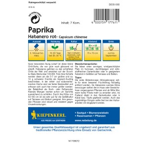 Kiepenkerl Profi-Line Paprika Habanero Rot Samenpackung, scharfe Chili für Garten und Balkon.