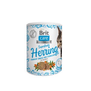 Brit Care Katzenleckerlies Superfruits Hering, getreidefreie Katzensnacks für sterilisierte Katzen.