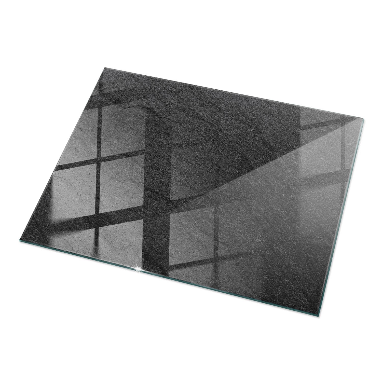 Tulup Tischplatte Natursteinstruktur Glas für Tischplatte 120x80 cm Schwarz günstig online kaufen