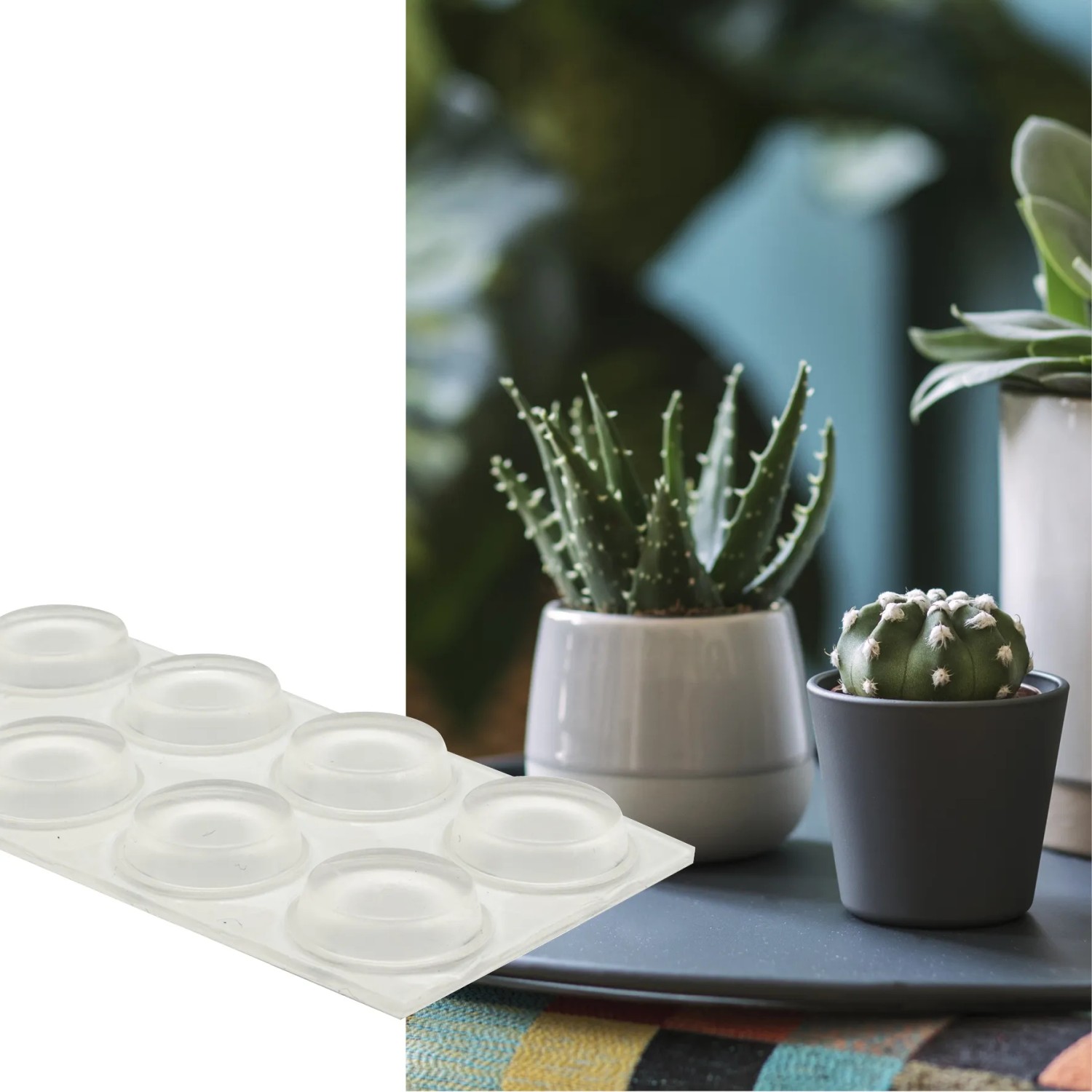 Wagner Topffüße, selbstklebend, transparent, Ø 13mm, 24er Set zum Schutz von Oberflächen.