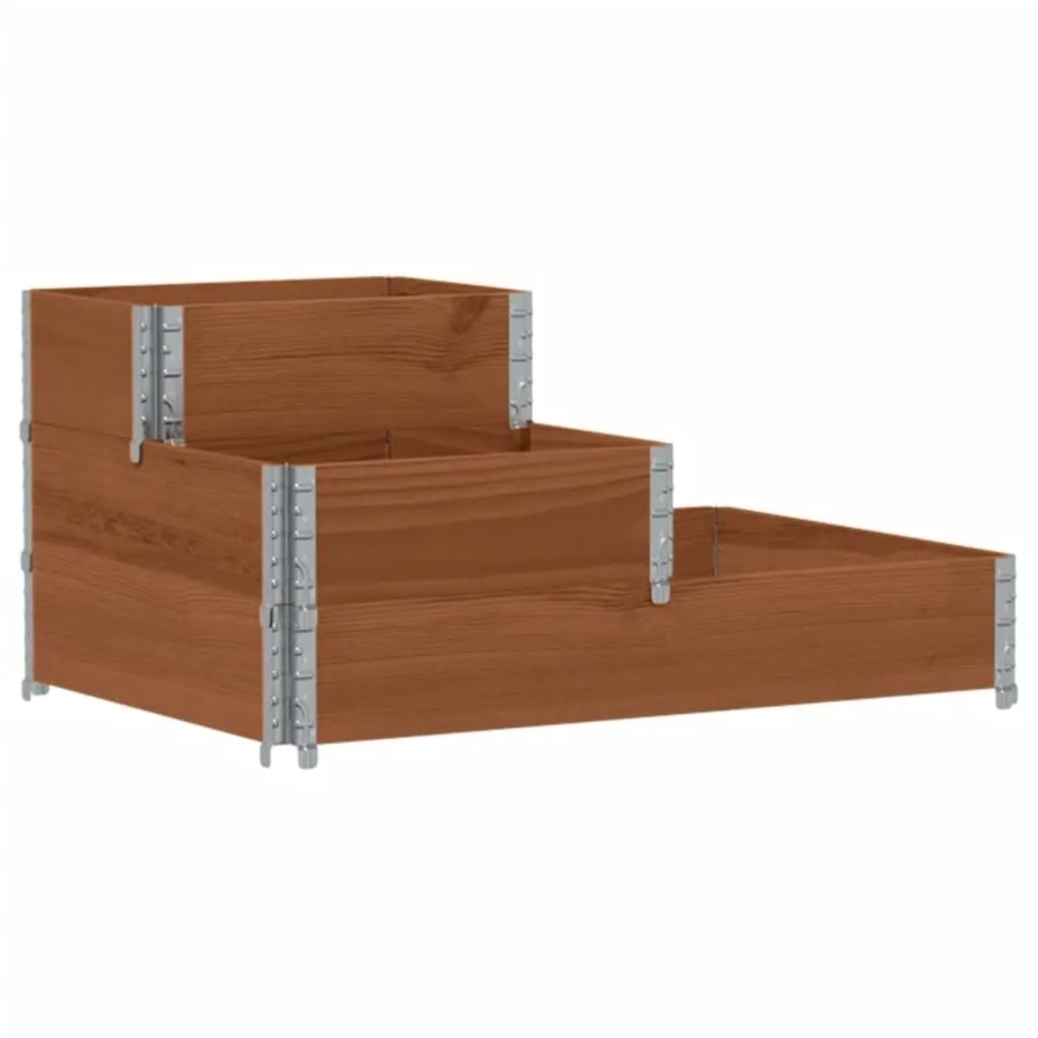 vidaXL Paletten-Aufsatzrahmen 3 Fach Braun 120x80 cm Massivholz Kiefer 4010316