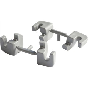 Vauth-Sagel Korb-Befestigungsclips Tal Side, 4 graue Kunststoff-Clips für Auszugssysteme, Korpusbreite 150 mm.
