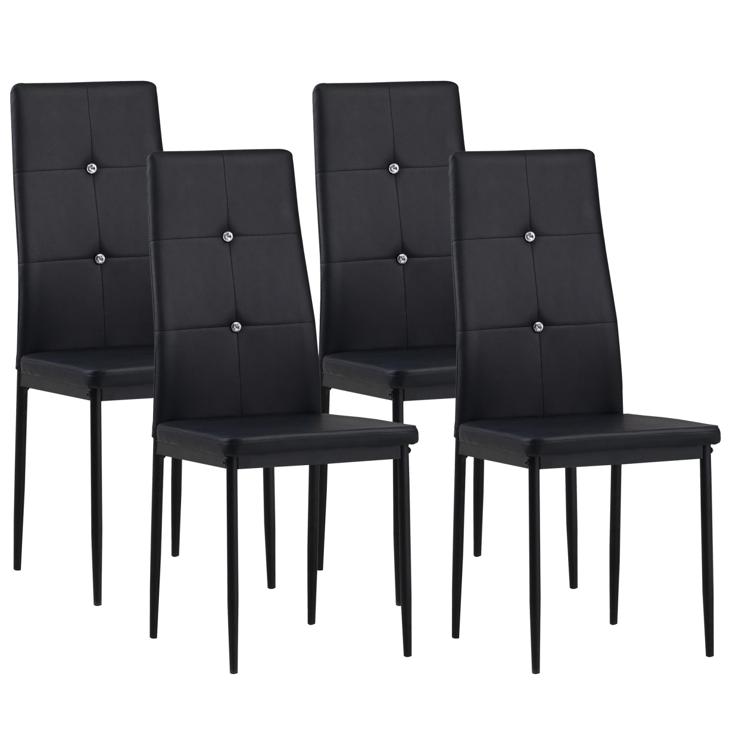 Albatros Esszimmerstühle DIAMOND 4er Set  Schwarz